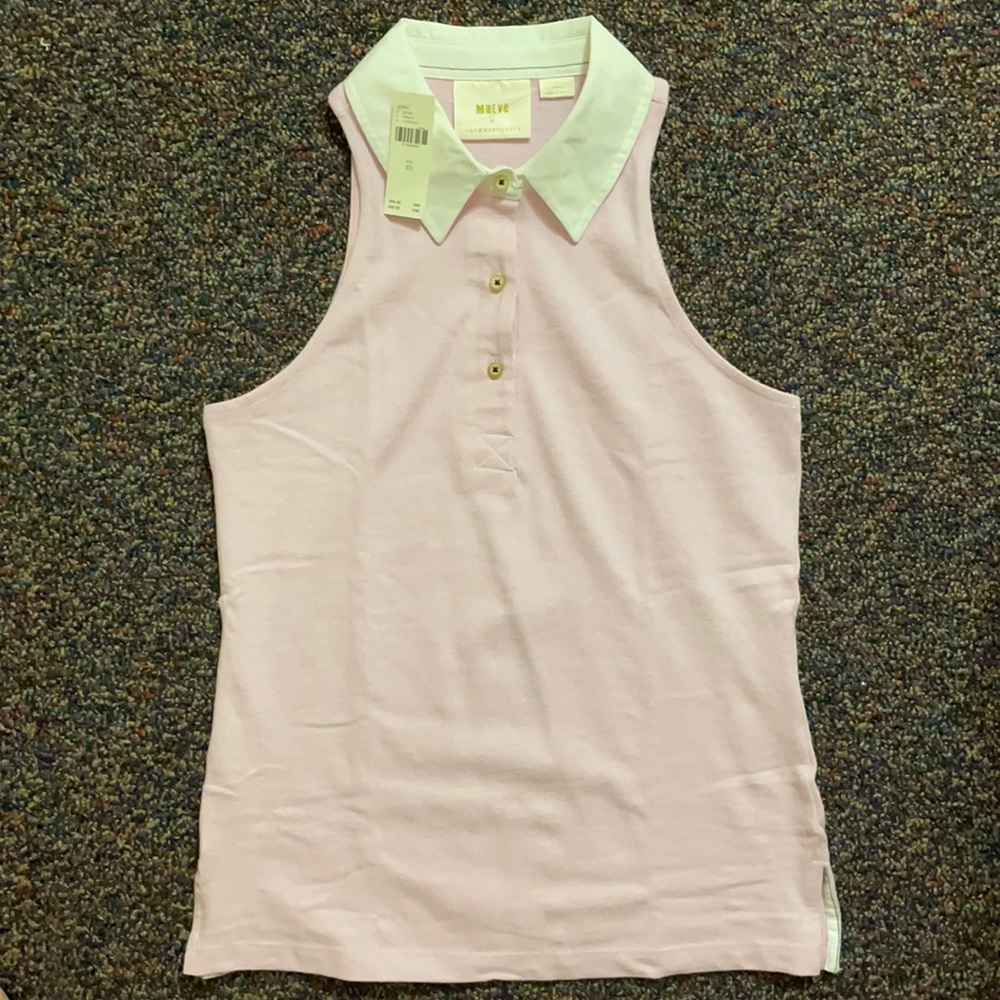 Maeve By Anthropologie Sleeveless Polo in Lilac